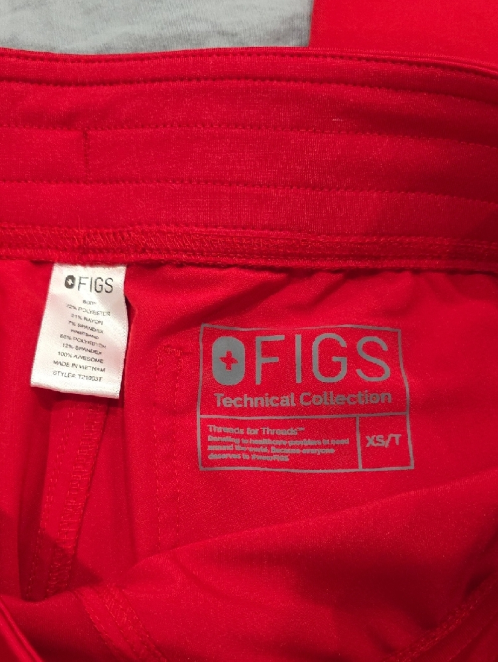 Figs Red Technical Collection Scrub Bottoms - Picture 3 of 3